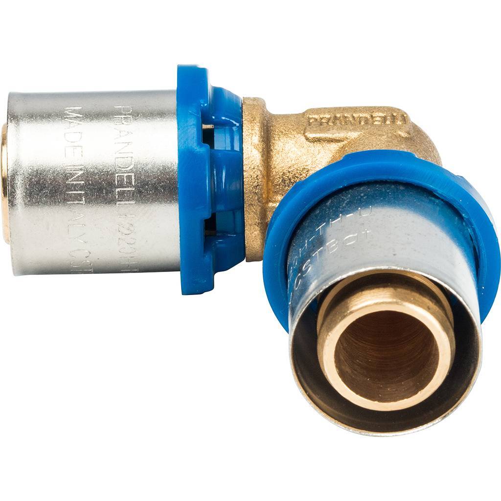 Угольник Prandelli Multyrama 90 20х2.0 профиль H,TH,U для металлопластиковых труб прессовой, 509.06.12.0