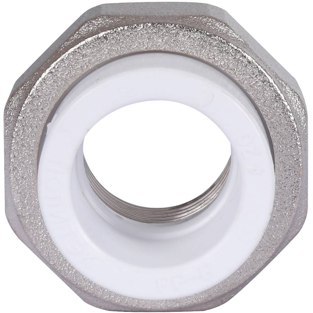 Муфта разъемная с внутренней резьбой Политэк 20х1/2 для полипропиленовых труб под сварку (цвет белый), 9801002012