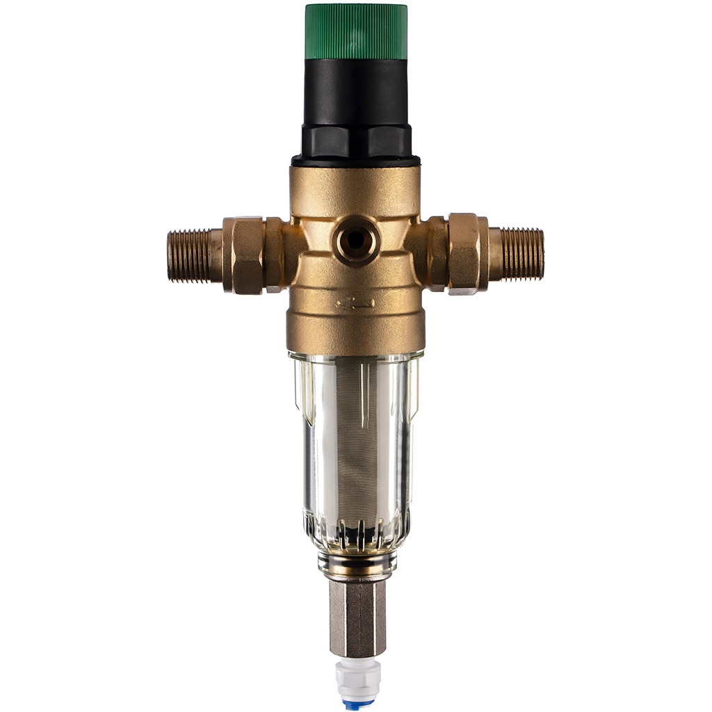 Фильтр самопромывной Гейзер-Бастион 7508155233 1/2 для холодной воды, с регулятором давления, d52,5, 32681