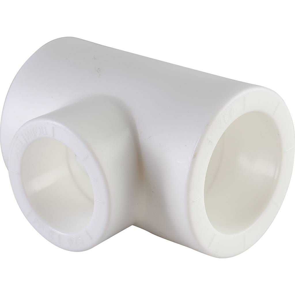 Тройник переходной Политэк 32х25х32 для полипропиленовых труб под сварку (цвет белый), 9300322532