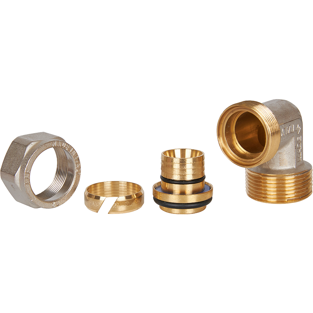 Угольник-переходник STOUT с наружной резьбой 1 1/4 x32 для металлопластиковых труб винтовой, SFS-0006-011432