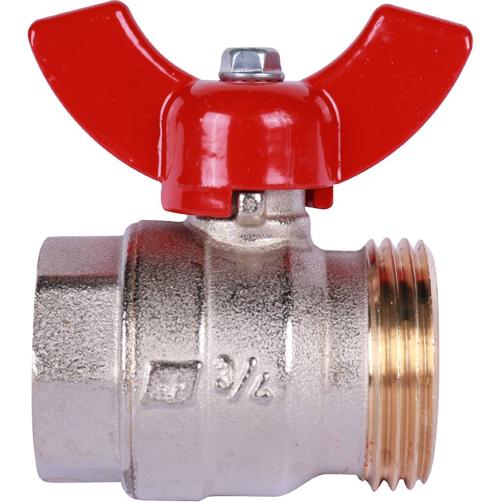 Шаровой кран с плоским уплотнением OVENTROP Ду20 G3/4 ВР x G1 НР , 1406383