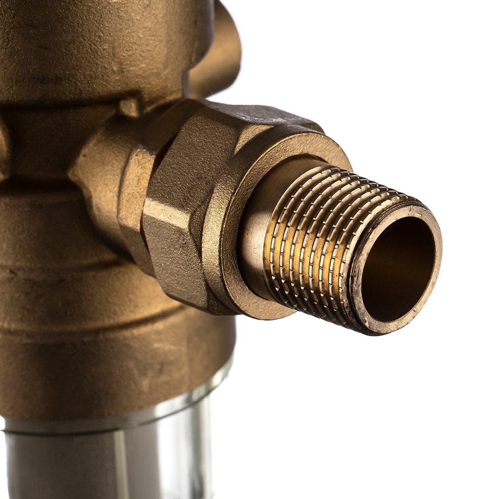 Фильтр самопромывной Гейзер-Бастион 7508155233 1/2 для холодной воды, с регулятором давления, d52,5, 32681