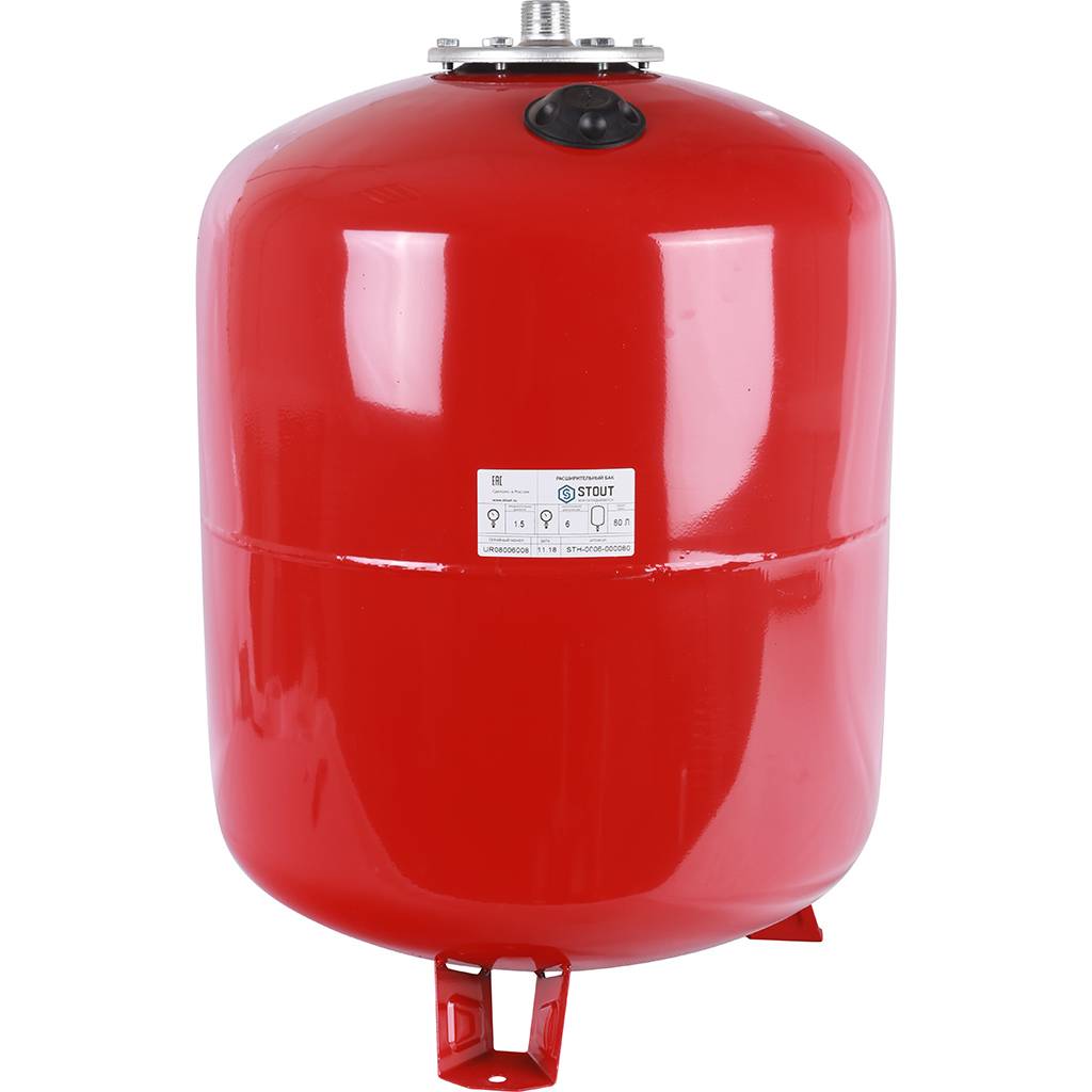 Расширительный бак STOUT STH-0006 на отопление 80 л. (цвет красный), STH-0006-000080