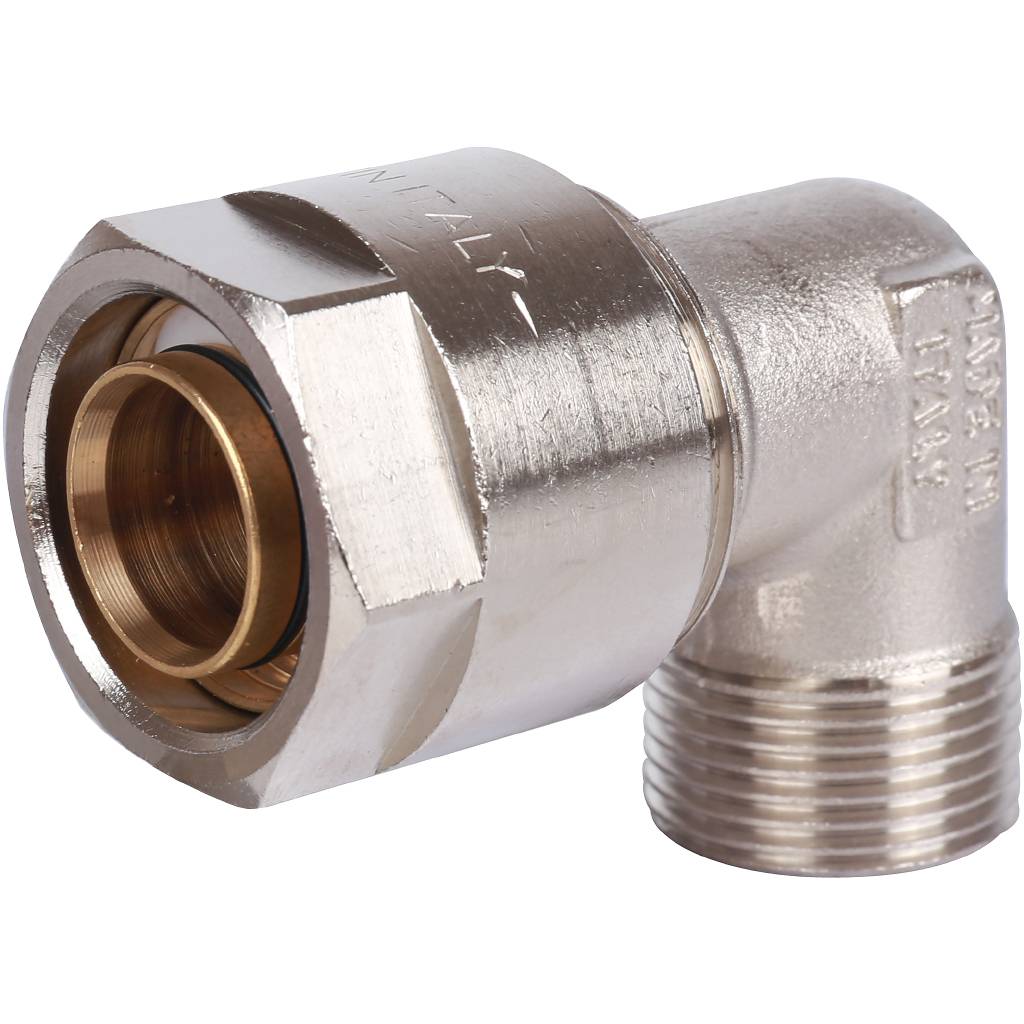 Угольник 90 с нар.резьбой Prandelli Multyrama (26х3,0х3/4) для металлопластиковых труб винтовой, 103.05.12.6