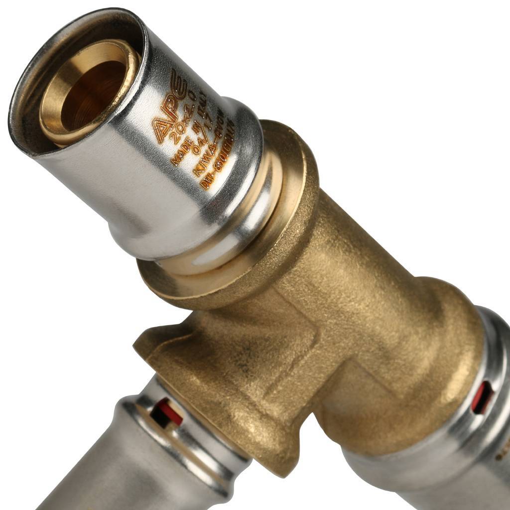 Тройник переходной STOUT 26х16х20 для металлопластиковых труб прессовой, SFP-0005-261620