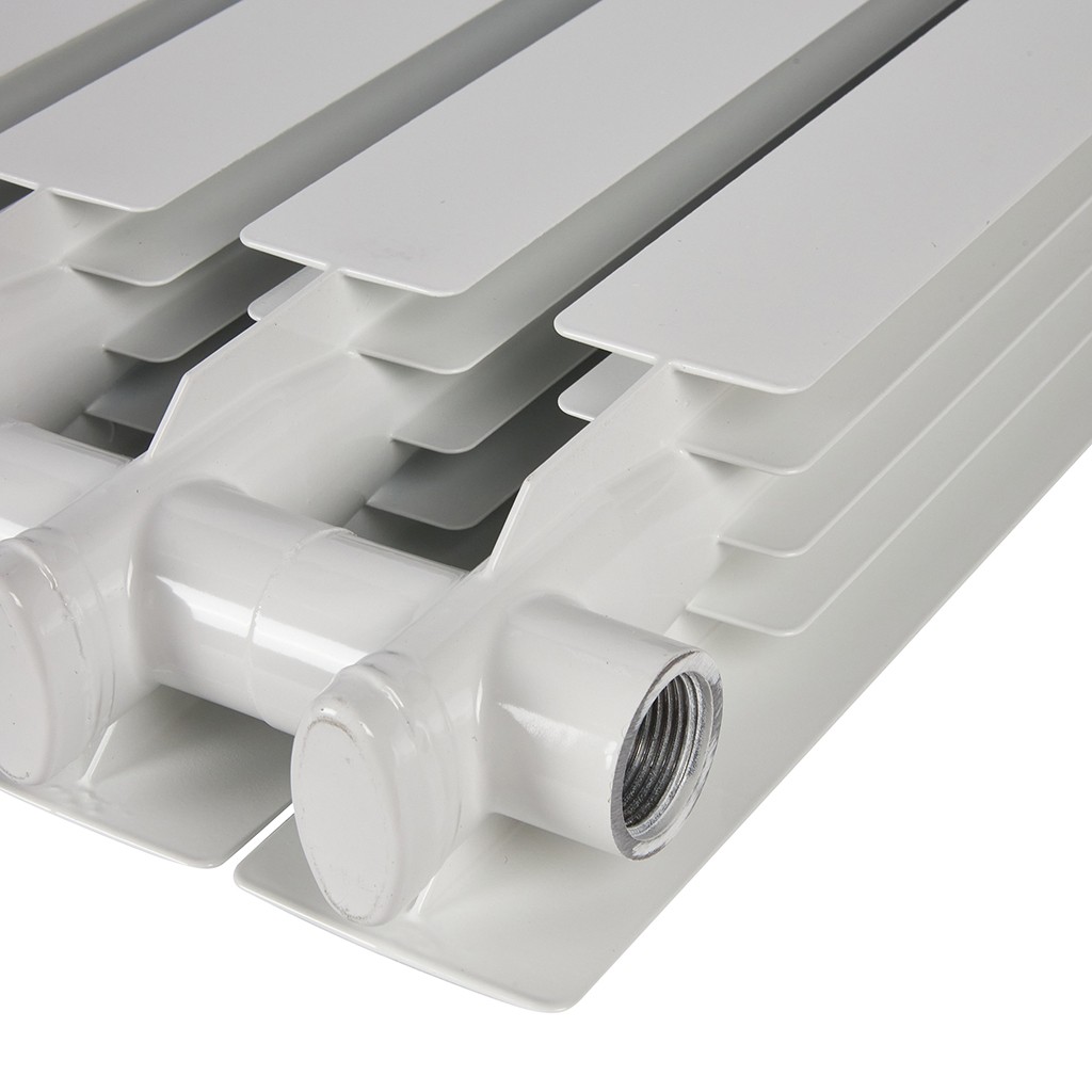 Радиатор алюминиевый STOUT ALPHA 500 8 секций боковое подключение (белый RAL 9016), SRA-2310-050008