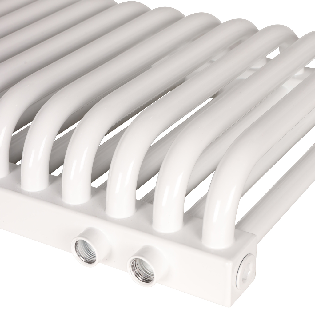 2-х трубчатый радиатор стальной ROMMER RST 2030/14 секций нижнее правое подключение RAL9016, RST-203014-020