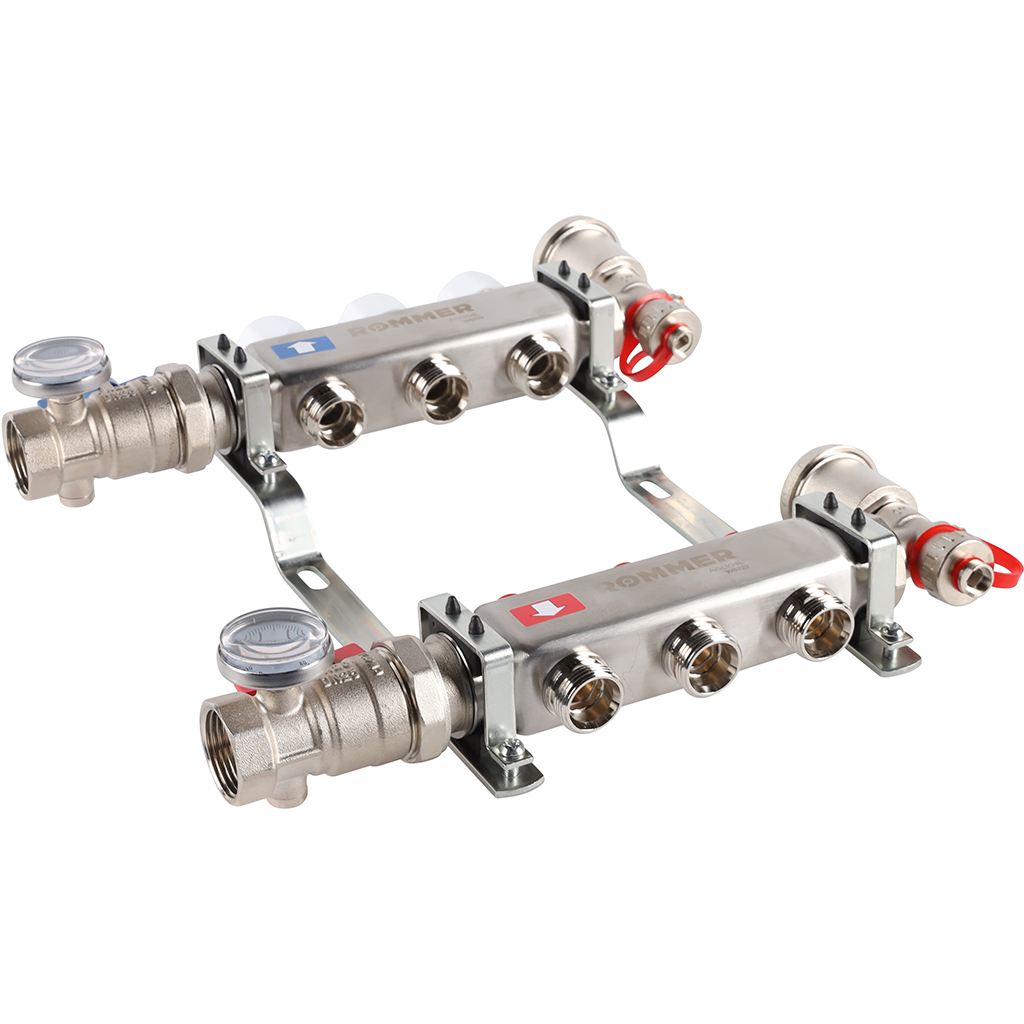 Коллектор из нержавеющей стали в сборе без расходомеров ROMMER 3 выхода, RMS-3210-000003