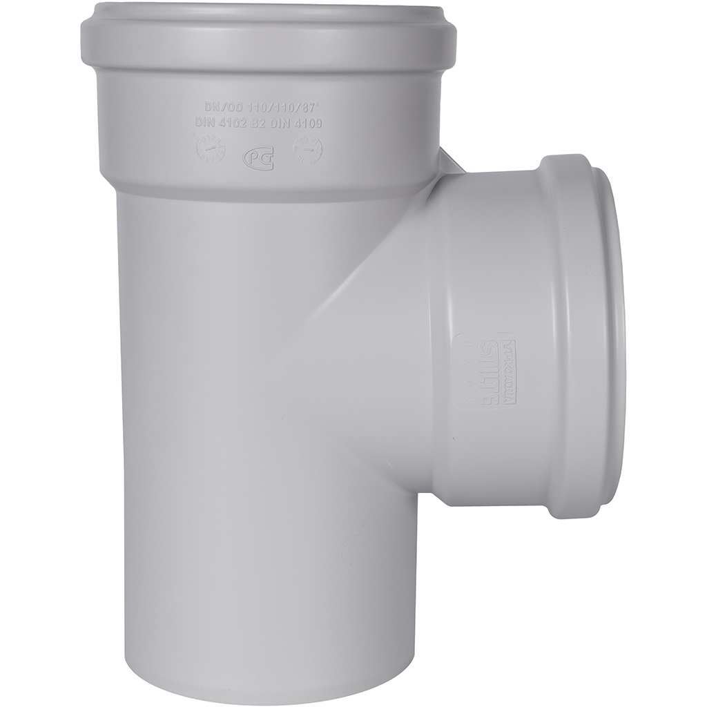Тройник канализационный бесшумный STOUT D110x110/ 87,5°, SKB-0016-111187
