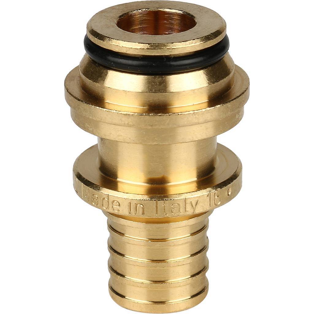 Переходник STOUT с накидной гайкой (евроконус) 16xG 3/4 для труб из сшитого полиэтилена аксиальный, SFA-0034-001634