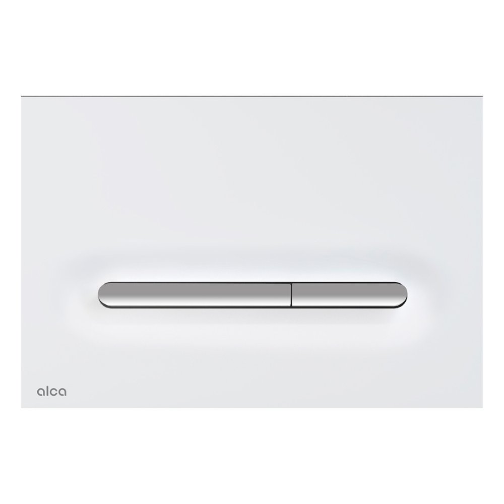 Кнопка управления AlcaPlast для скрытых систем инсталляции белый-хром глянцевый, M1876-1