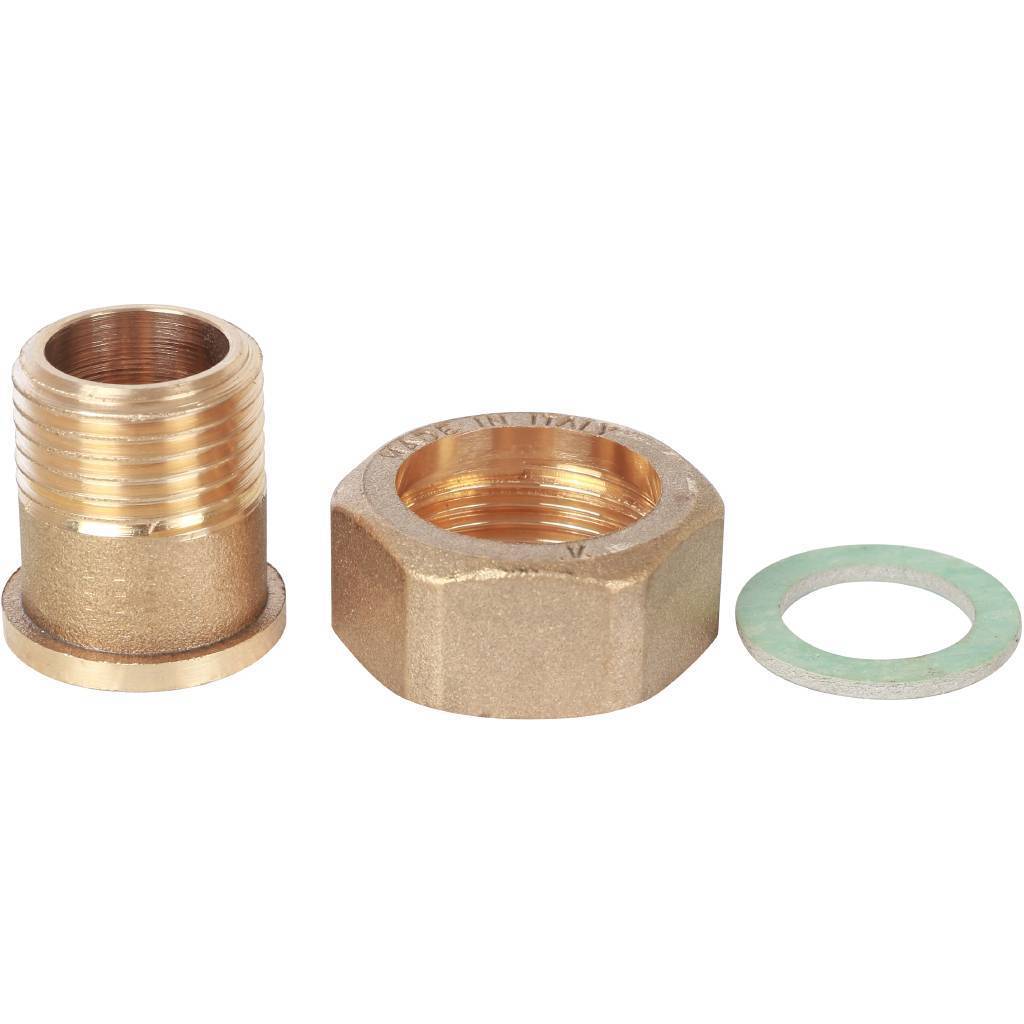 Штуцер с накидной гайкой под плоскую прокладку STOUT G 1/2M-G3/4RN