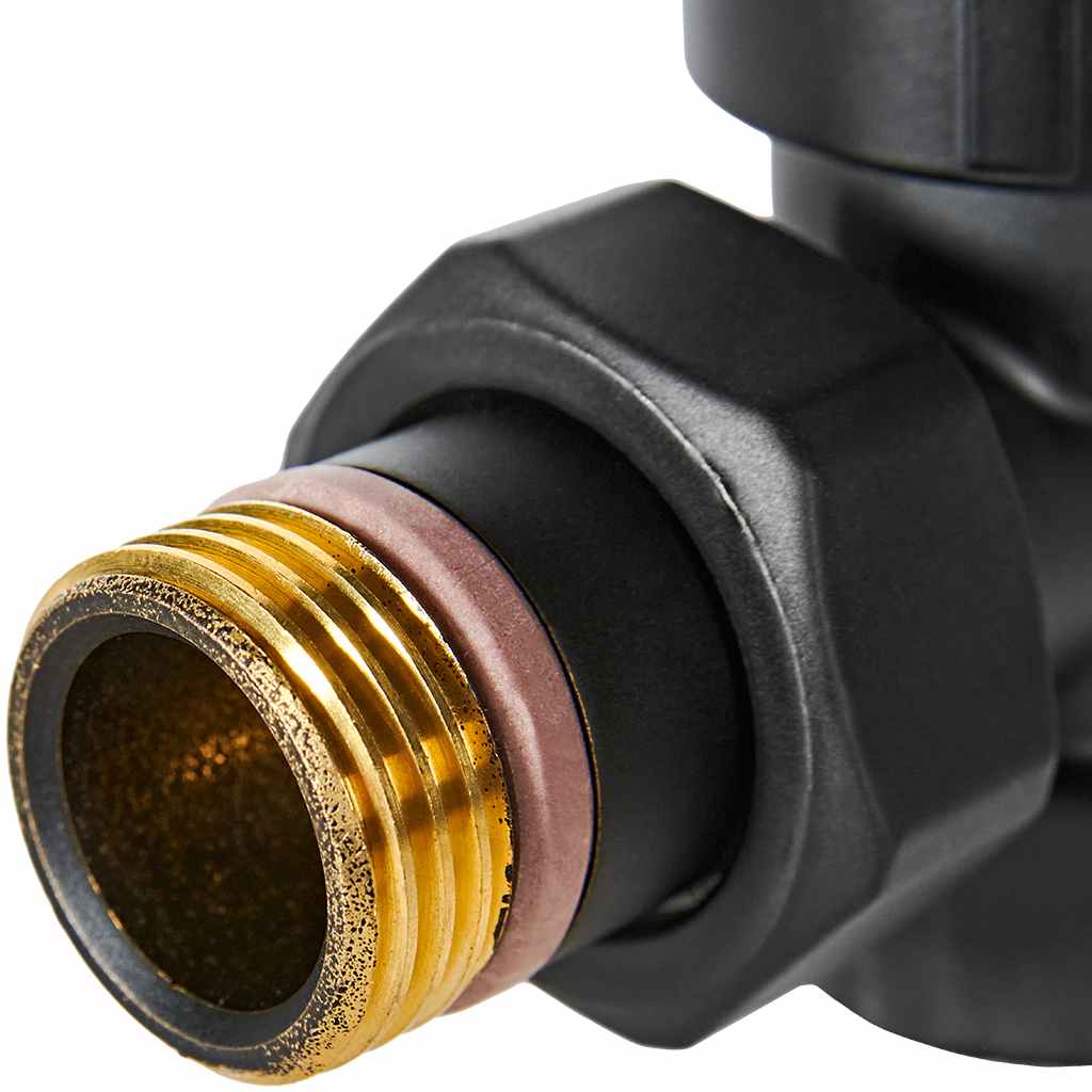 Комплект клапанов термостатических STOUT Design черный, угловой 1/2, SVTDK-0002-000015B