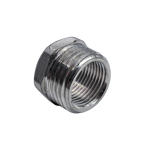 Футорка, латунь, наружная/внутренняя резьба 1/2х3/8, еврослот, никель, РТП