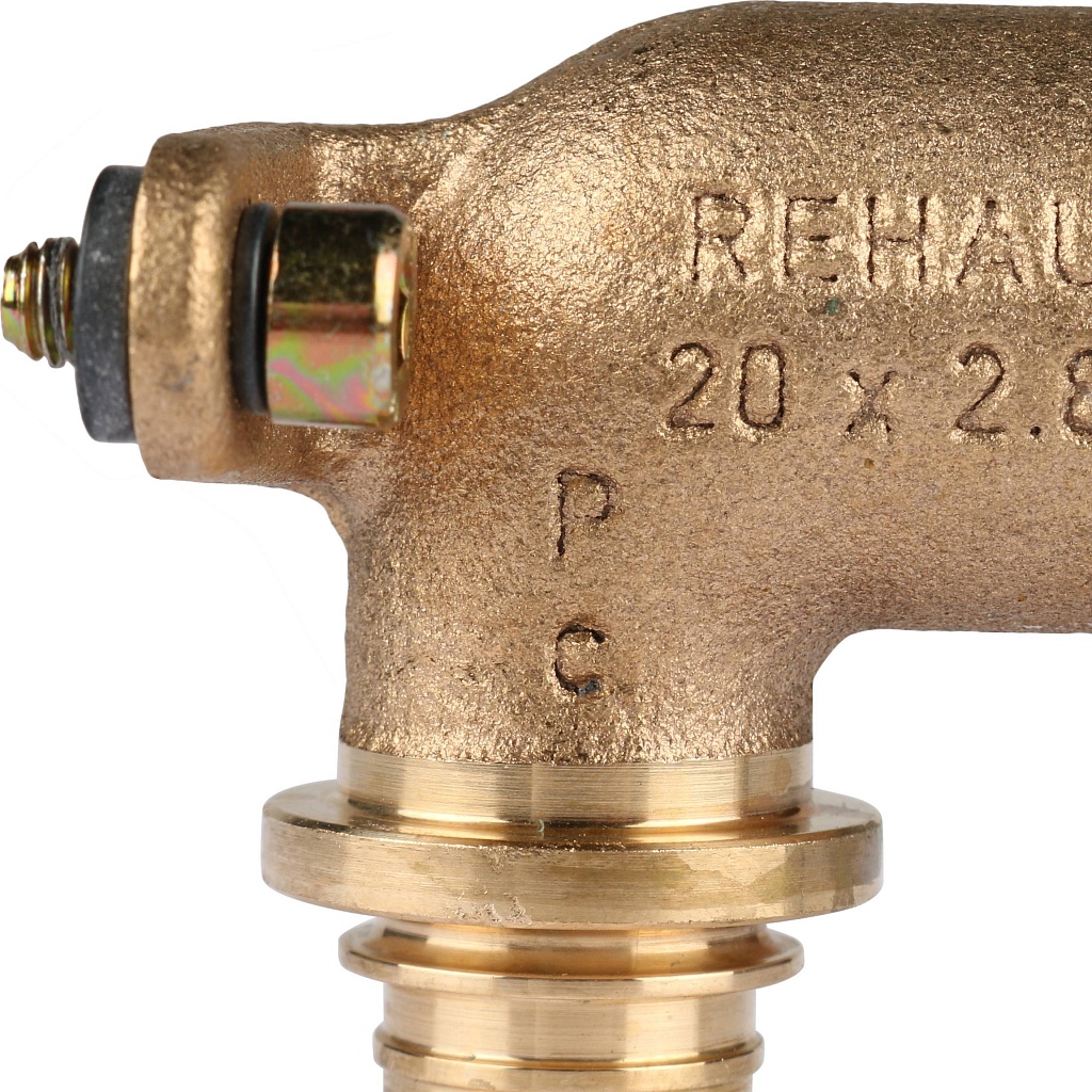 Угольник настенный РЕХАУ RAUTITAN с длинным нарезным патрубком 20-R 1/2 для PEX труб аксиальный