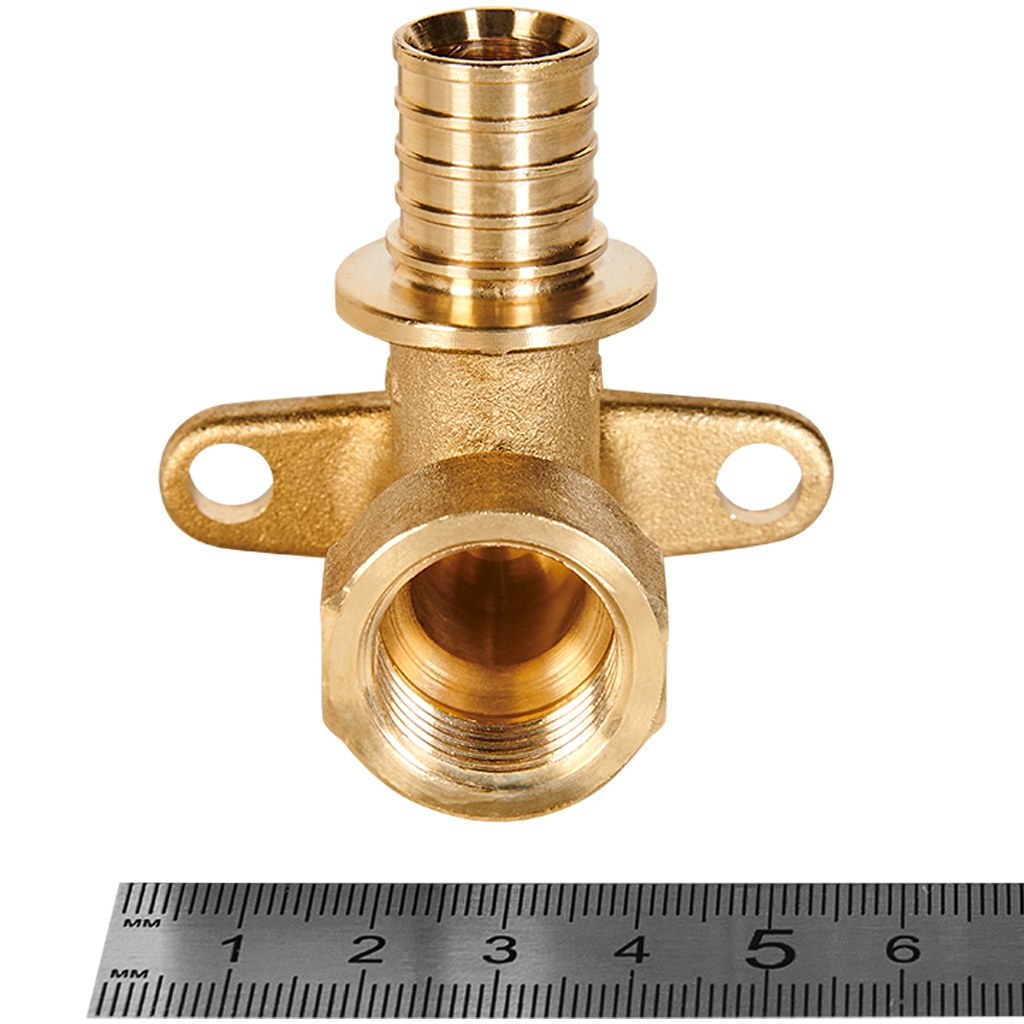 Угольник настенный с креплением ROMMER 20xG 1/2 для труб из сшитого полиэтилена аксиальный, RFA-0009-002012