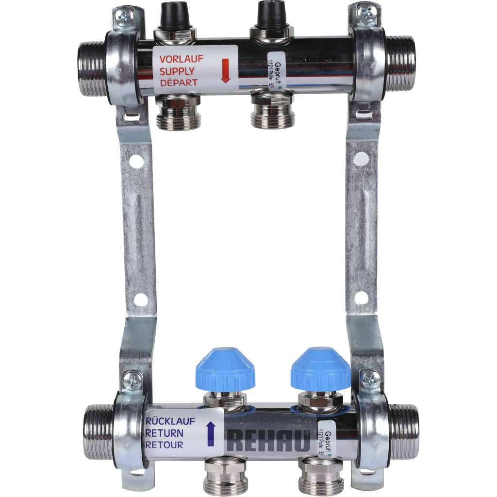 Распределительный коллектор РЕХАУ HKV на 2 контура (нерж .сталь), 12180211001