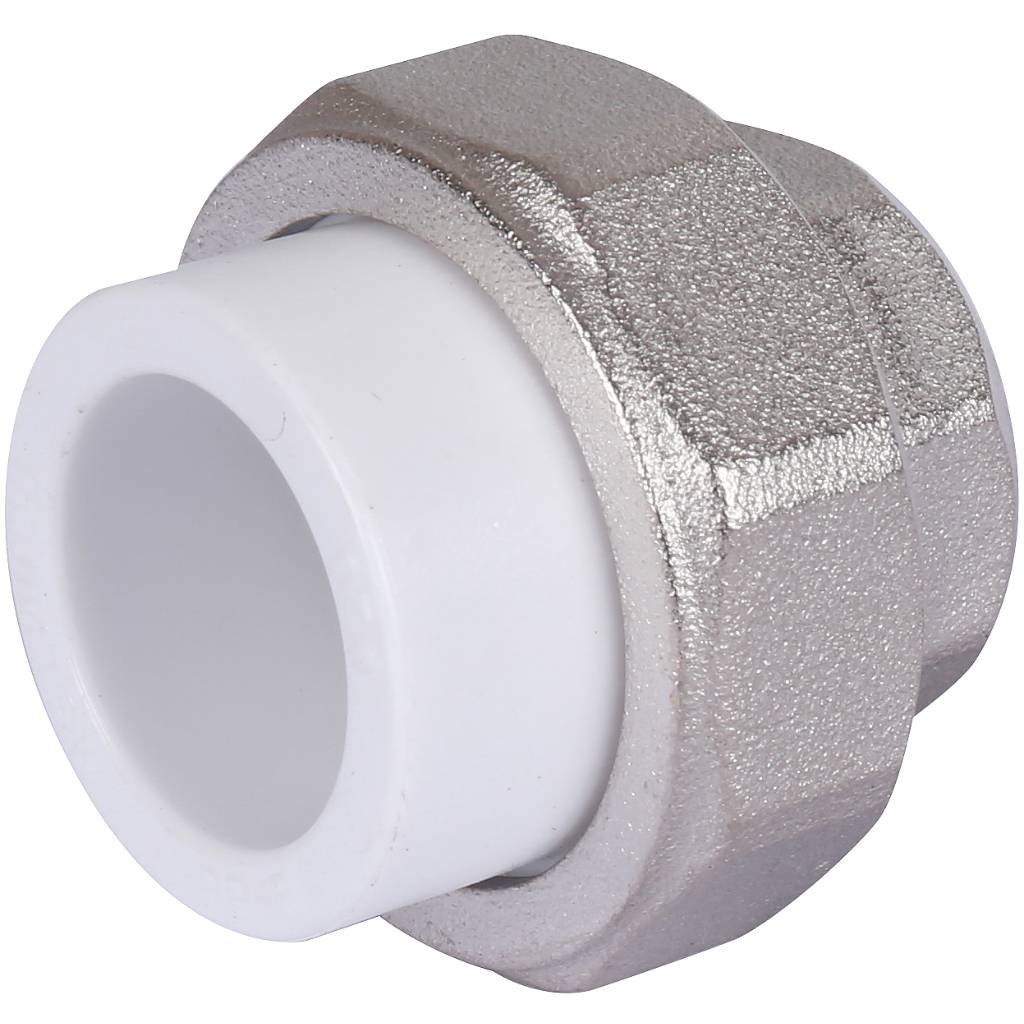 Муфта разъемная с внутренней резьбой Политэк 20х1/2 для полипропиленовых труб под сварку (цвет белый), 9801002012