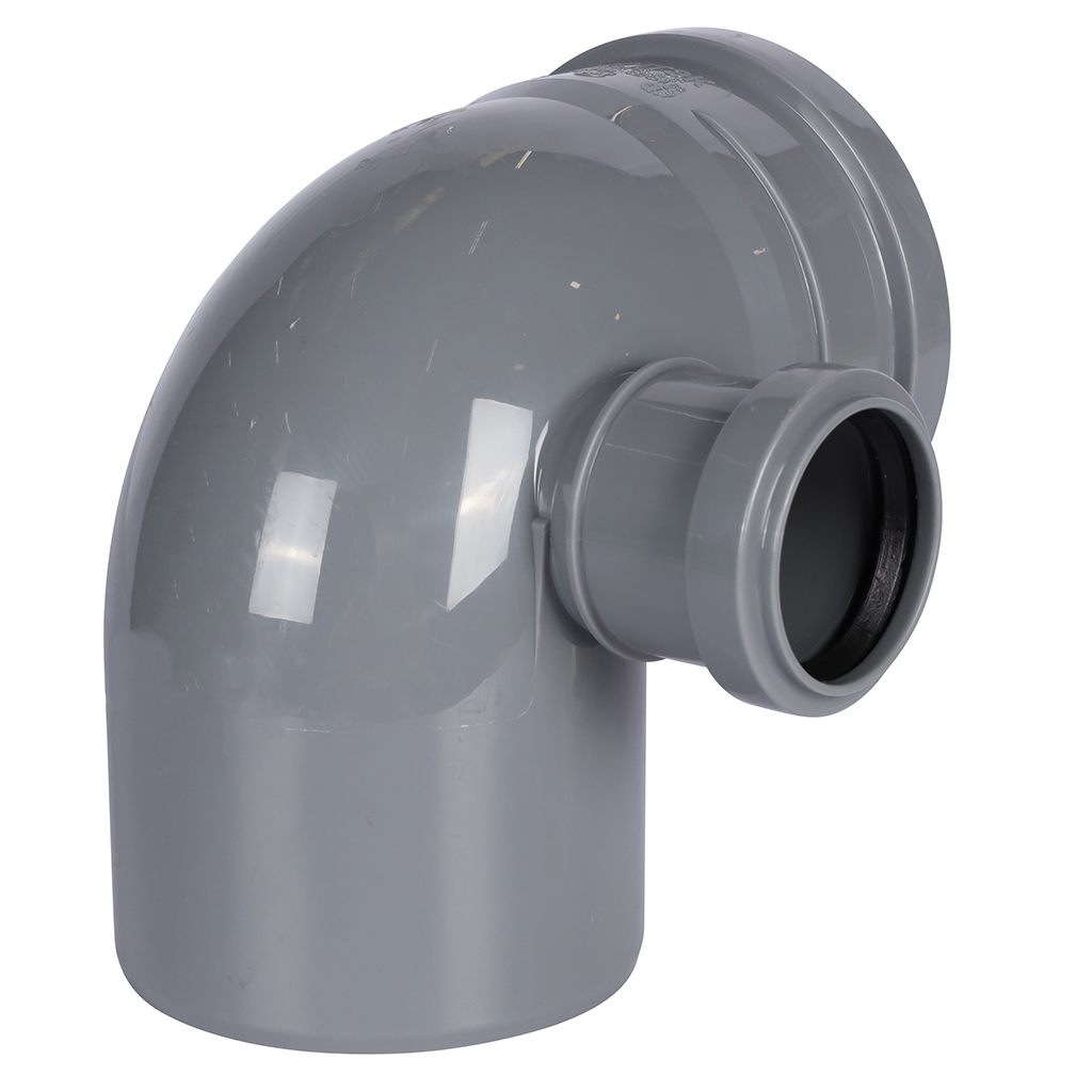 Отвод Политэк 110х90 с выходом 50 левый, 300111050Л