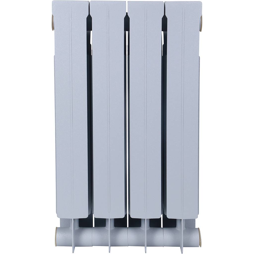 Радиатор биметаллический Global STYLE PLUS 500 4 секции боковое подключение (цвет cod.08 grigio argento opaco metallizzato 2676 (серый)), 155268