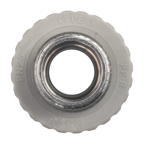 Муфта комбинированная PPR наружная резьба 20х3/4,  серый, РТП