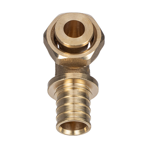 Угольник с накидной гайкой аксиальный, латунь,20х1/2, желтый, RTP