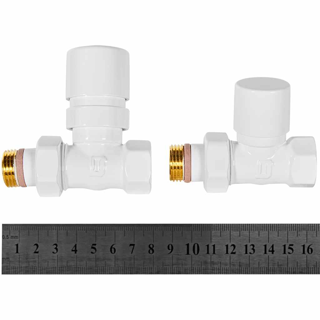Комплект клапанов термостатических STOUT Design белый, прямой 1/2, SVTDK-0001-000015W