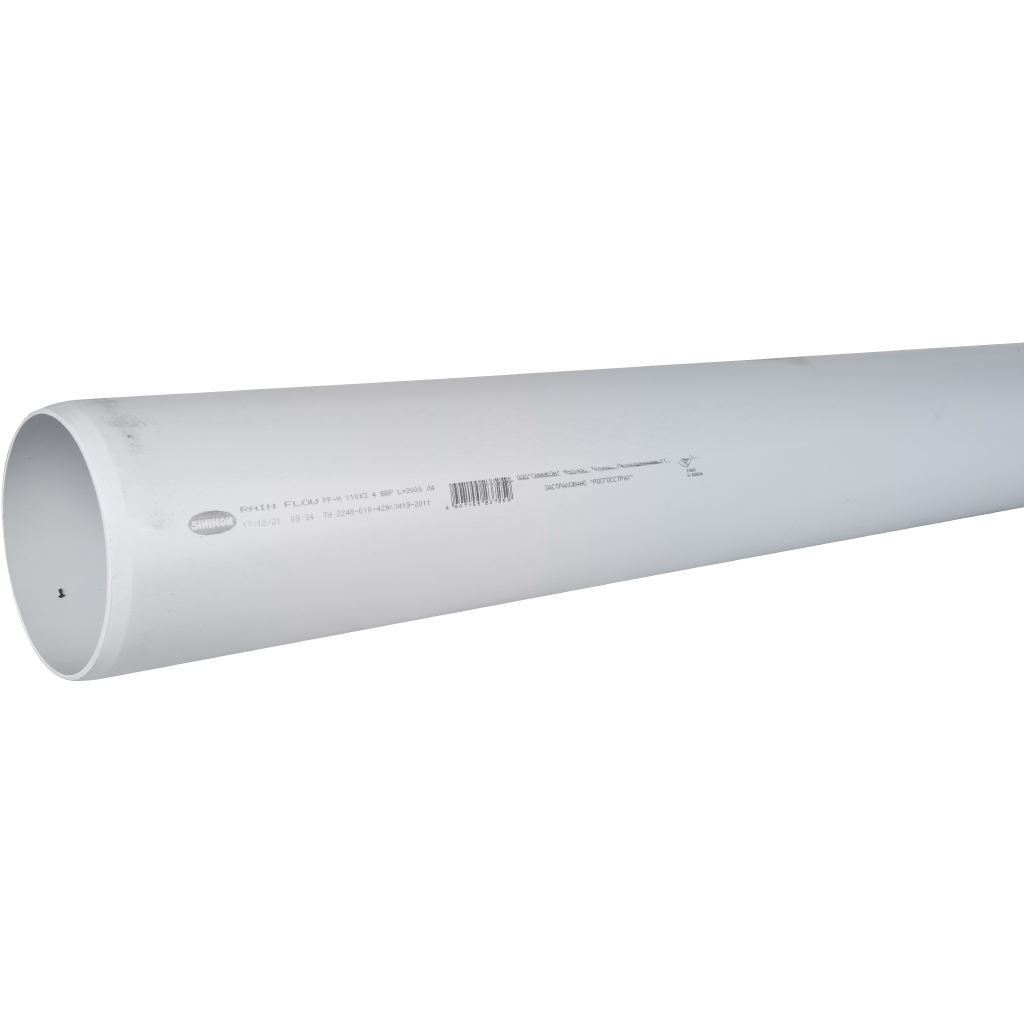 Труба Sinikon ПП D110 L 2000 S 3,4 Rain Flow, 500093.F