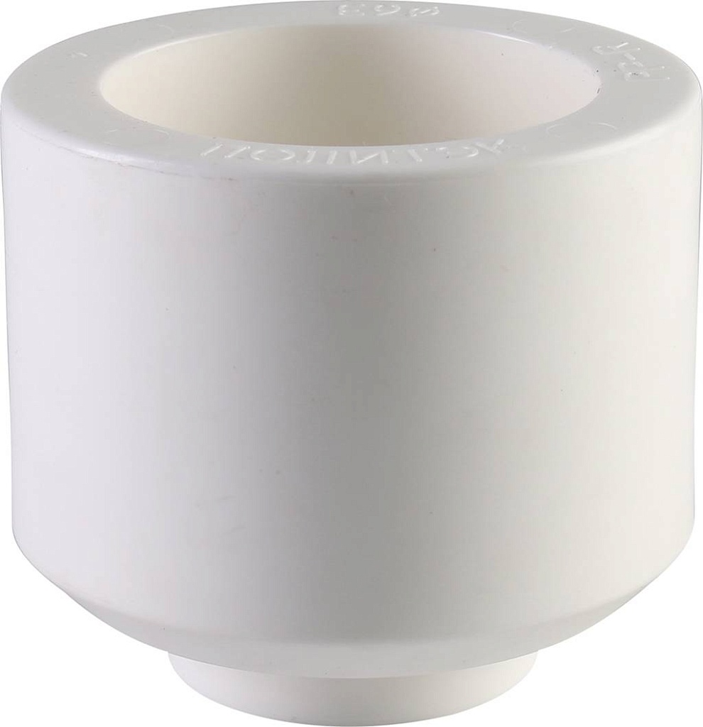 Муфта переходная внутр./наруж. Политэк 63х25 для полипропиленовых труб под сварку (цвет белый)