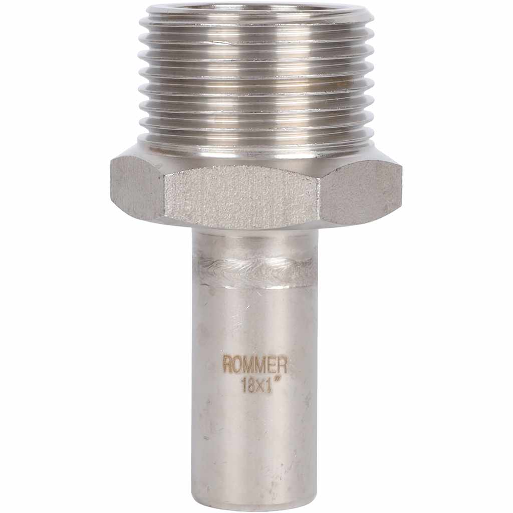 Вставка ROMMER переходная НПр-НР, 18х1, из нержавеющей стали прессовой, RSS-1024-000181