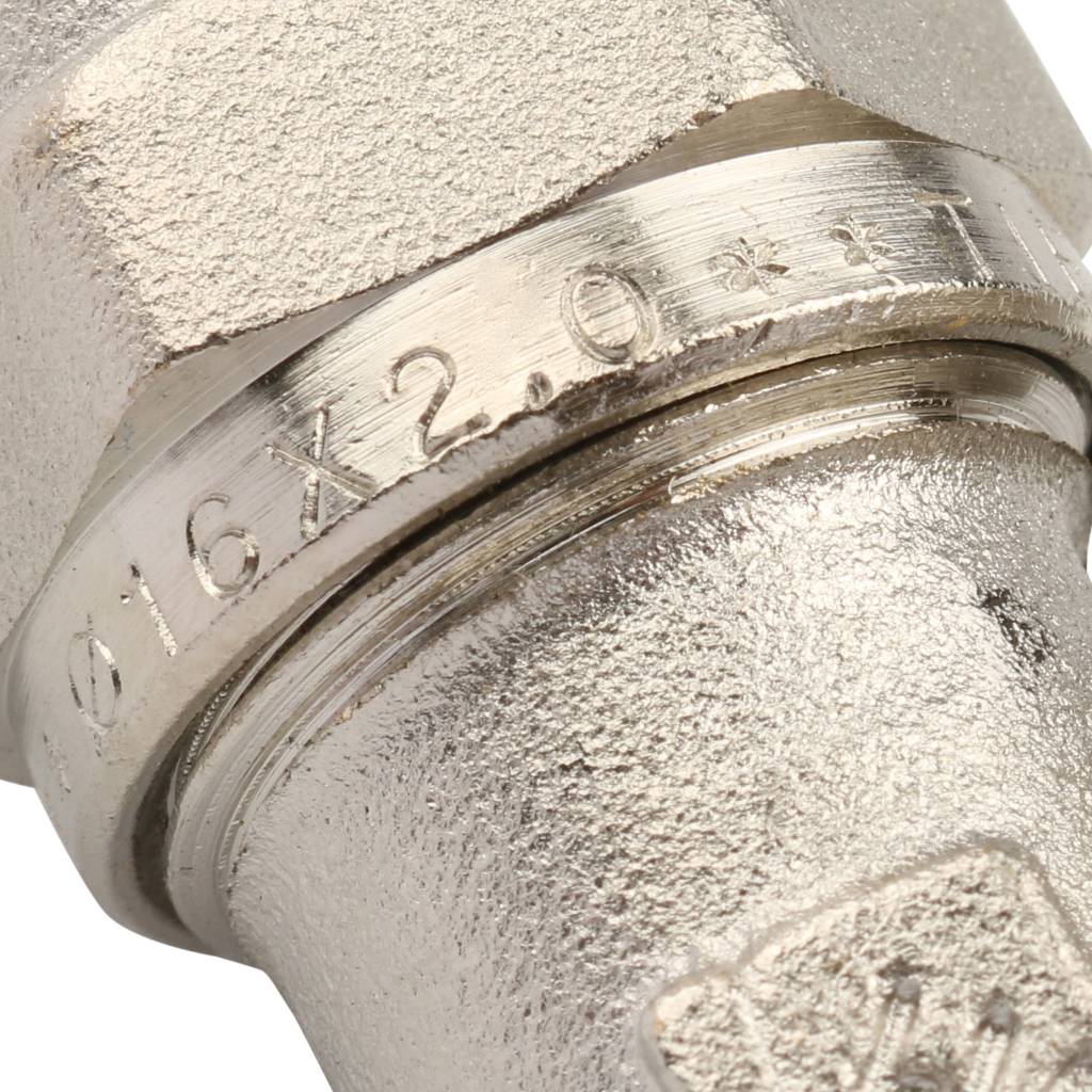 Угольник TIEMME с внутренней резьбой (16х2.0х3/4) для металлопластиковых труб винтовой, 1600061