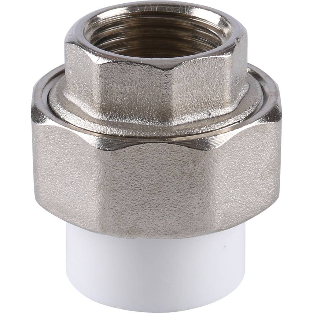 Муфта разъемная Kalde с внутренней резьбой 20х1/2 для полипропиленовых труб под сварку (цвет белый), 3252-tuf-200b00