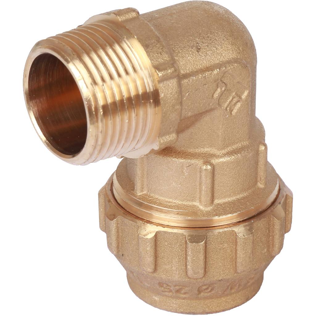 Угольник TIEMME с наружной резьбой 25х3/4 для труб ПНД винтовой, 3400032