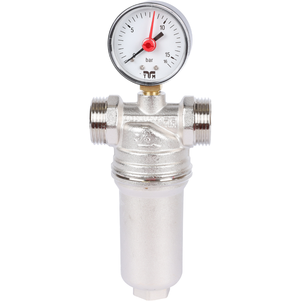 Фильтр с манометром с латунной колбой TIEMME 3/4BP, 3130008(3131N0005)