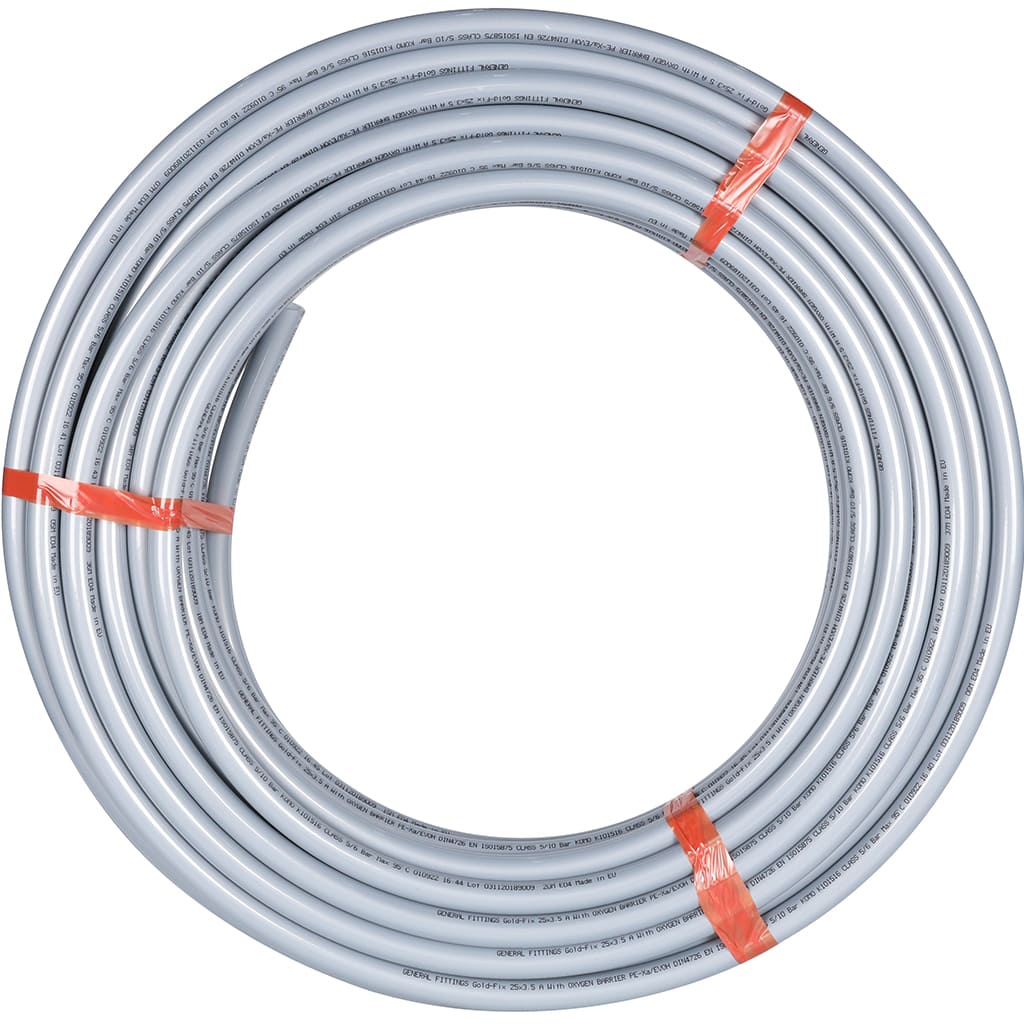 Труба из сшитого полиэтилена GENERAL FITTINGS с кислородным слоем, серая PEX-a 25х3,5 (бухта 50 метров), TB0030G253500B