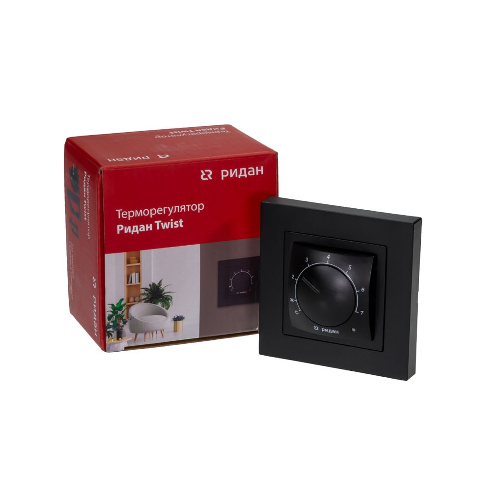 Терморегулятор Ридан Twist черный, 21RT0102R