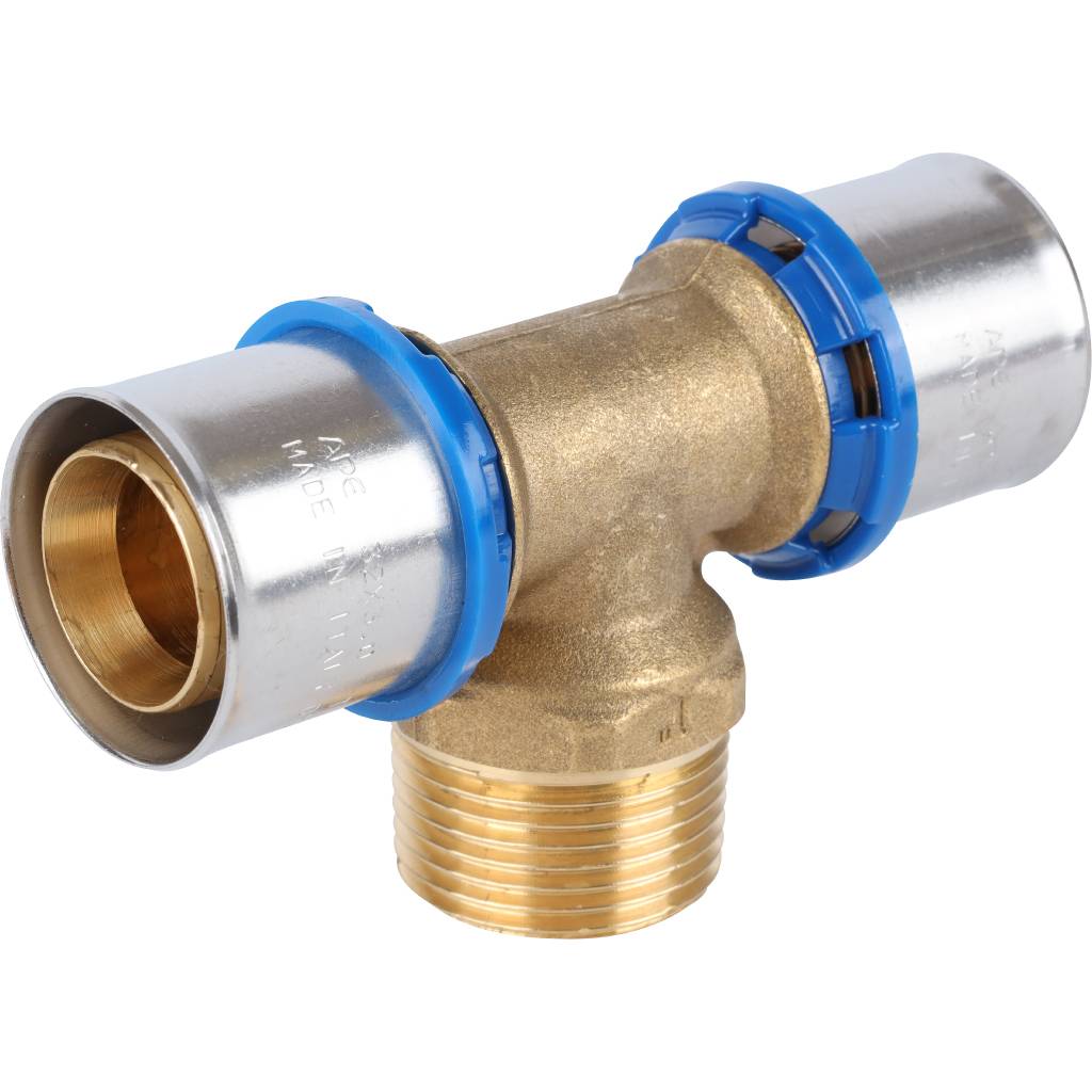 Тройник-переходник APE с наружной резьбой 32х1 х32 для металлопластиковых труб прессовой, ARL2010404