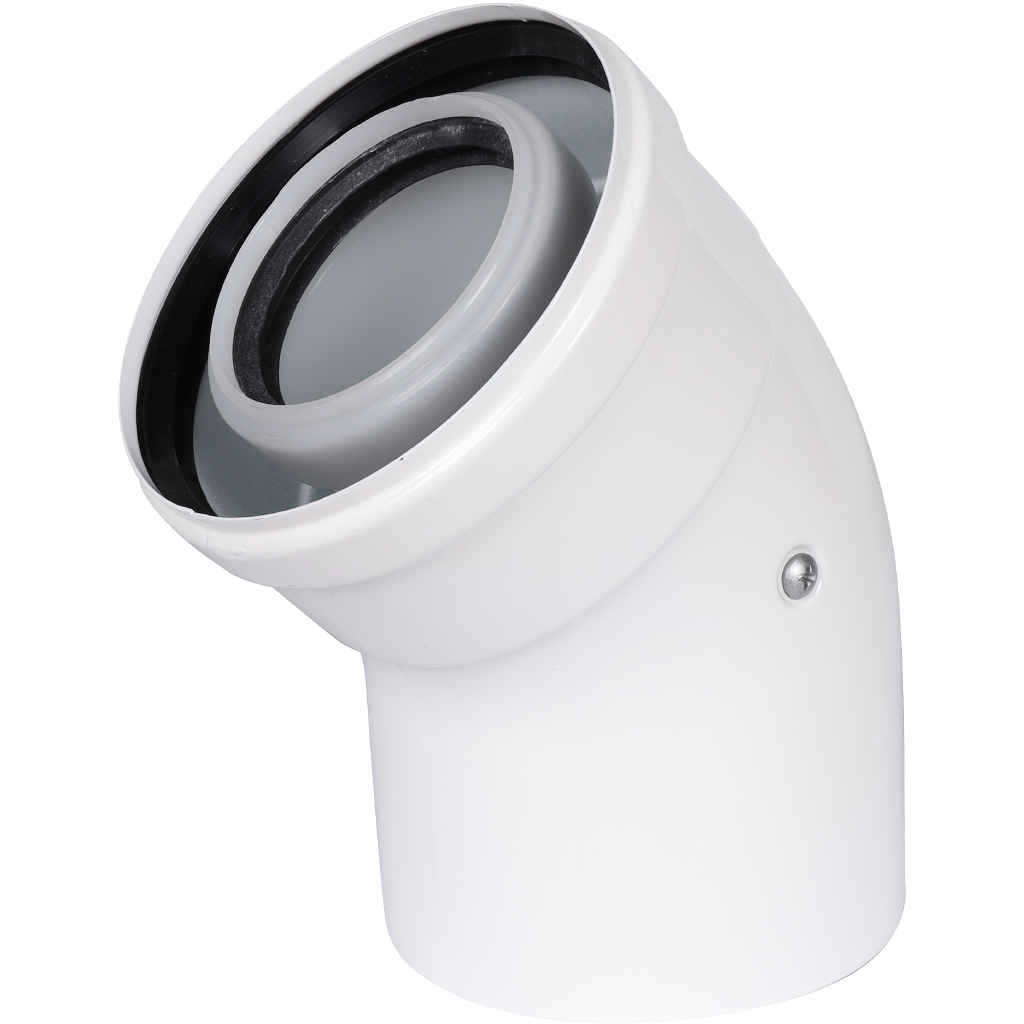 Отвод 45° конденсационный коаксиальный ROMMER D60(п-м)/100(п-м), RCA-8610-000045