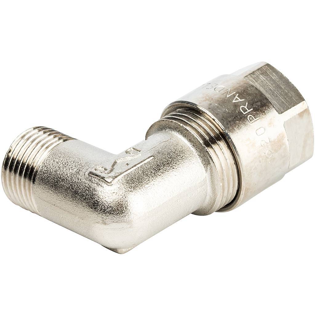 Угольник 90 с нар.резьбой Prandelli Multyrama (20х2,0х1/2) для металлопластиковых труб винтовой, 103.05.52.0