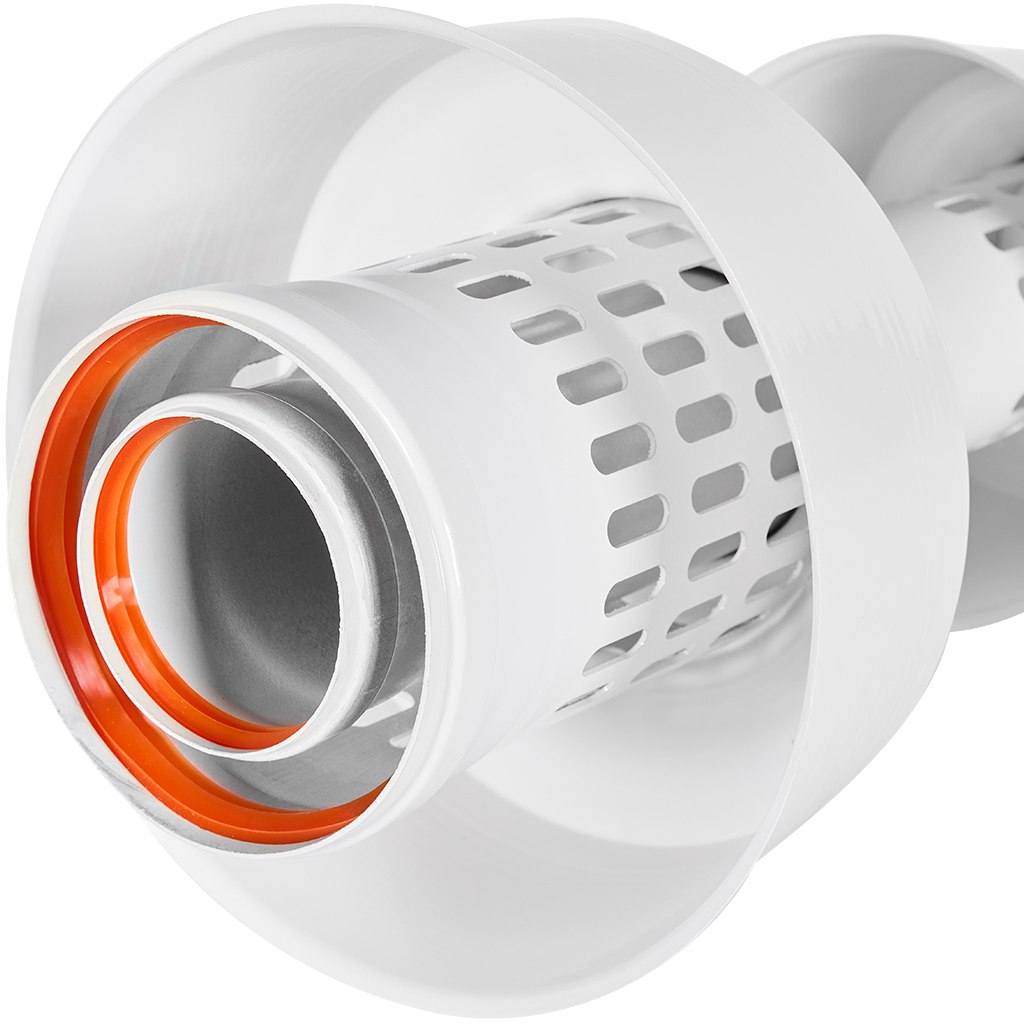 Оголовок ROMMER с ветрозащитой вертикальный D 80/125 БЕЛЫЙ, RCA-8125-000106