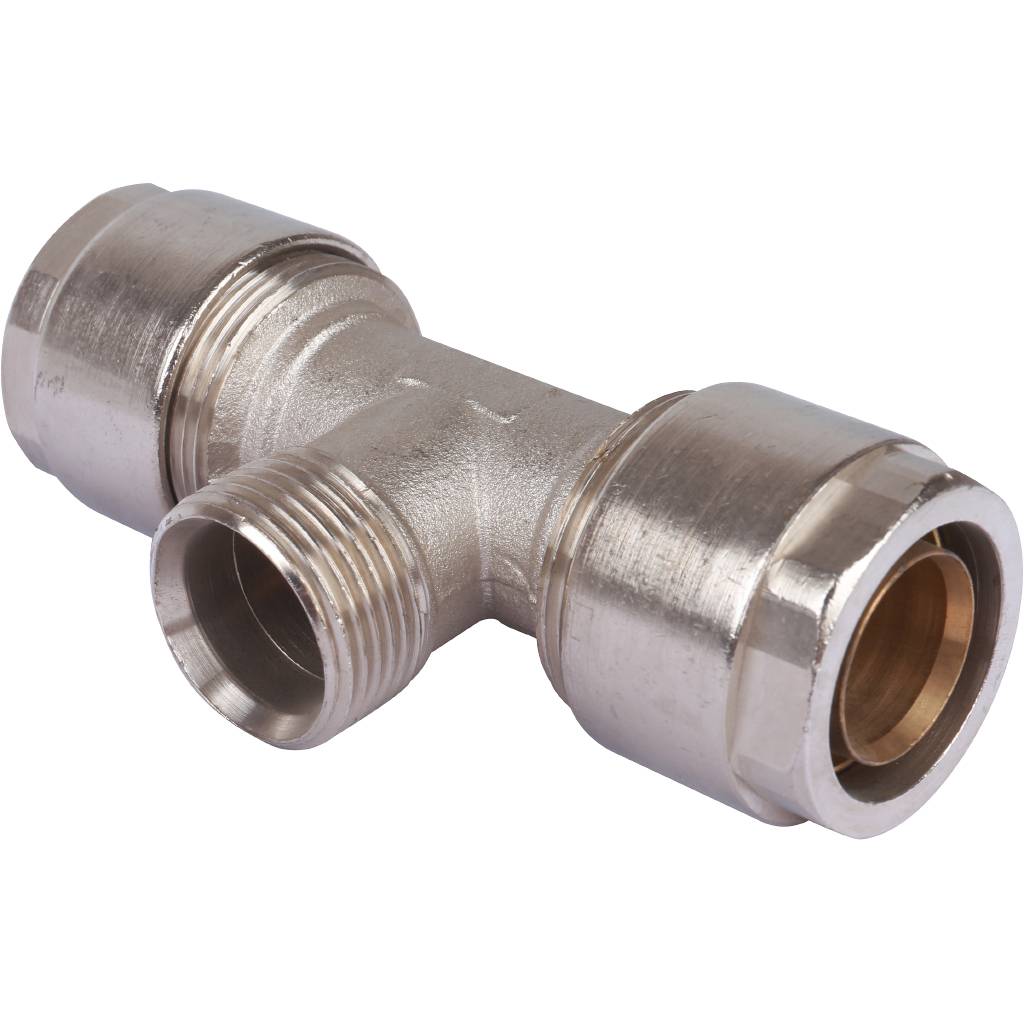 Тройник с нар.резьбой Prandelli Multyrama (32х3,0х1) для металлопластиковых труб винтовой, 103.07.13.2