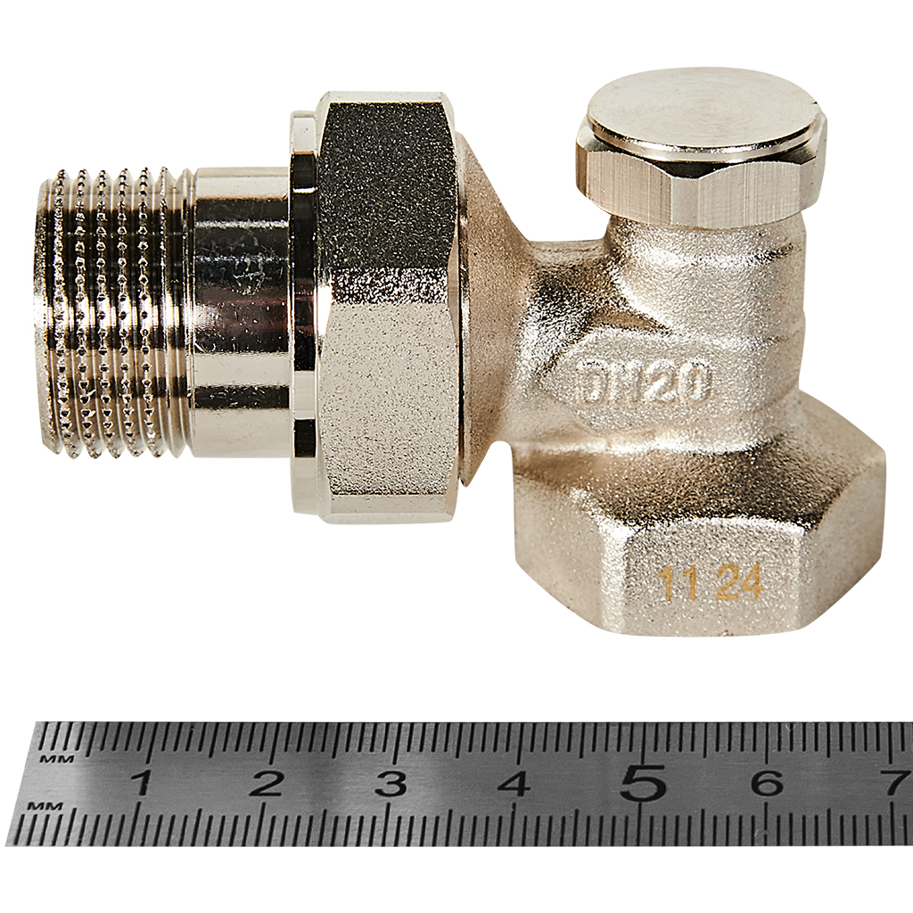 Клапан запорно-балансировочный ROMMER RVL-0002-100020 угловой 3/4, RVL-0002-100020