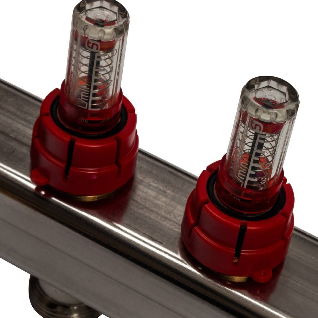 Коллектор из нержавеющей стали в сборе с расходомерами STOUT 11 выходов, SMS 0907 000011