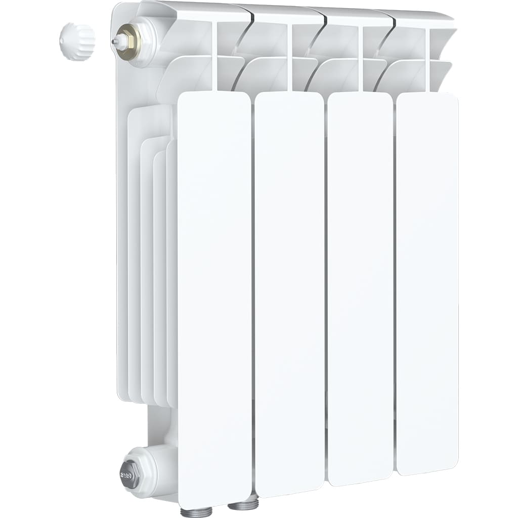 Радиатор биметаллический RIFAR BASE VENTIL 350 4 секции BVRL нижнее правое подключение (белый RAL 9016), 1RB35.VС-4