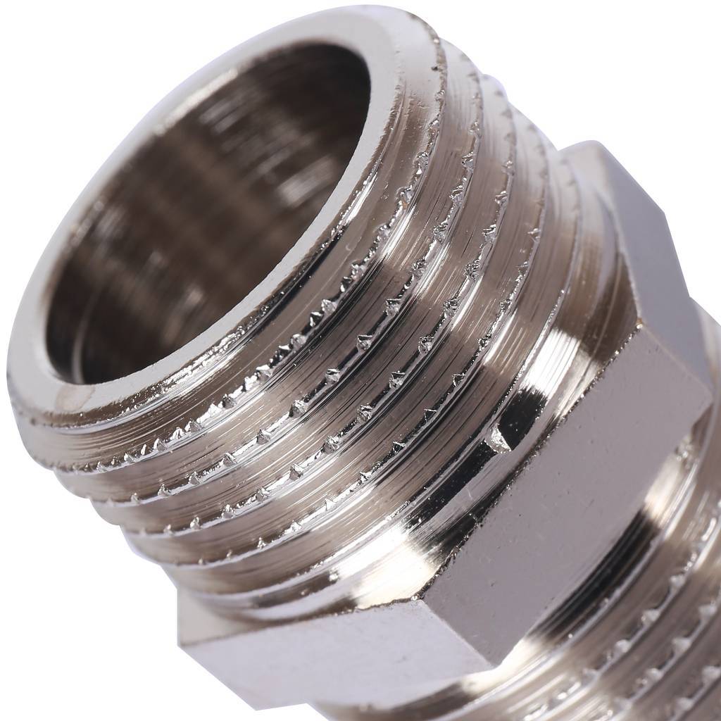 Ниппель HH TIEMME никелированный 1/2х1/2 для стальных труб резьбовой, 1500036