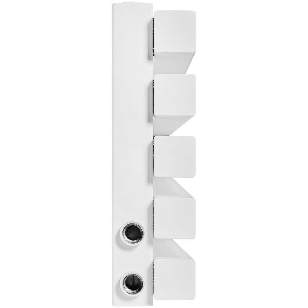 Стальной трубчатый радиатор STOUT TUBE QUADRO 5 секций нижнее правое подключение QV40-1750-5 R RAL1T104S9016 (белый муар), STQV4017505RRAL1T104S9016