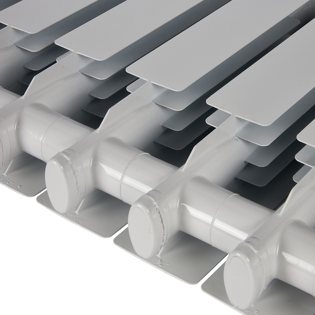 Радиатор алюминиевый STOUT ALPHA 350 8 секций боковое подключение (белый RAL 9016), SRA-2310-035008