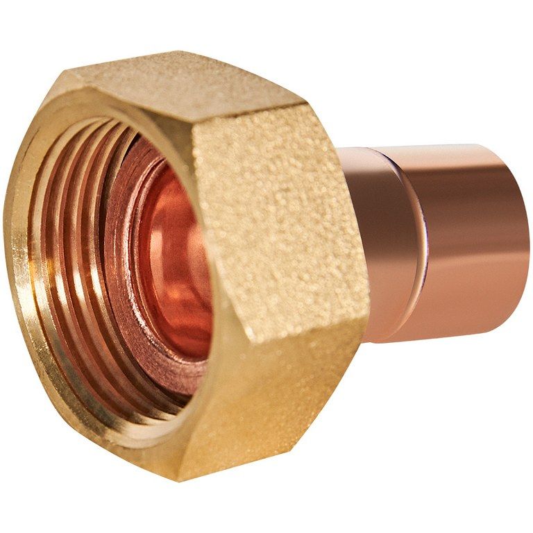 Переход JINTIAN ВП-ВР 15x3/4 с накидной гайкой из меди под пайку JT-153591534