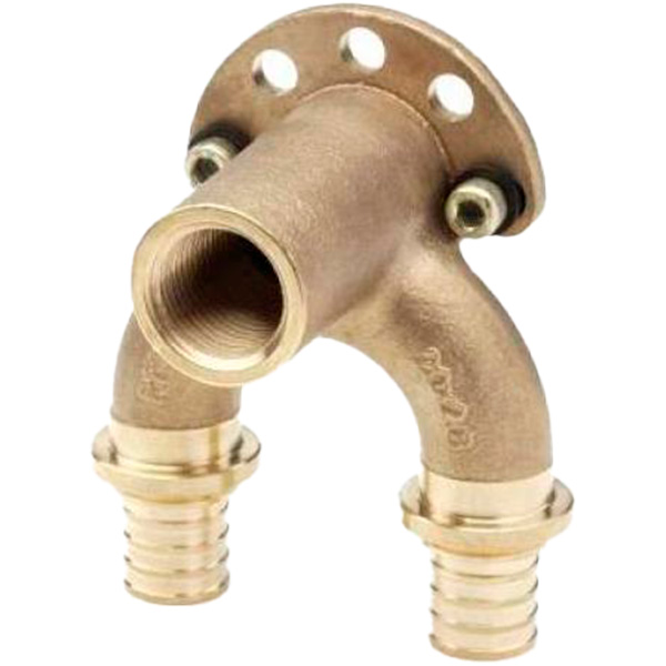 Проточный настенный угольник РЕХАУ RAUTITAN 16/16-Rp 1/2 короткий RX+ для труб из сшитого полиэтилена, 14564031001